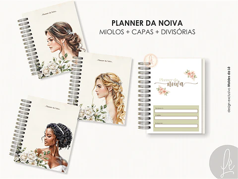 Arquivo Digital Planner da Noiva - Miolos + Capas + Divisórias