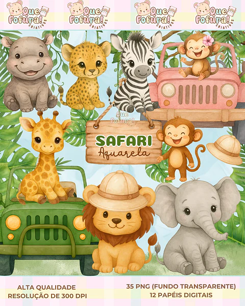 Kit Digital - Safari Aquarela