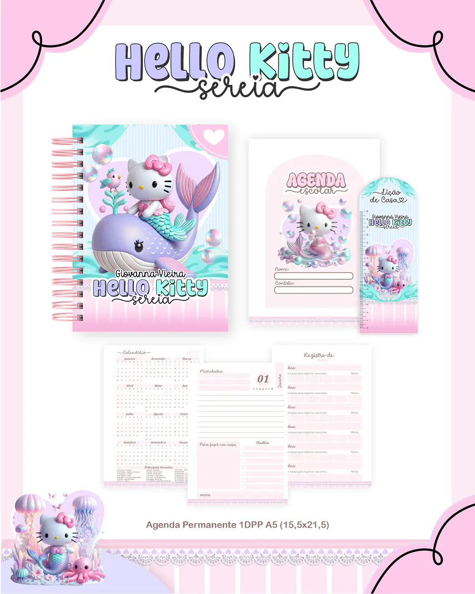 Arquivo Hello Kitty Sereia – Escolar 2026 3