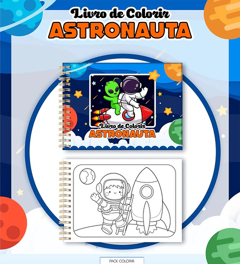 Arquivo Livro de Colorir Astronauta Menino