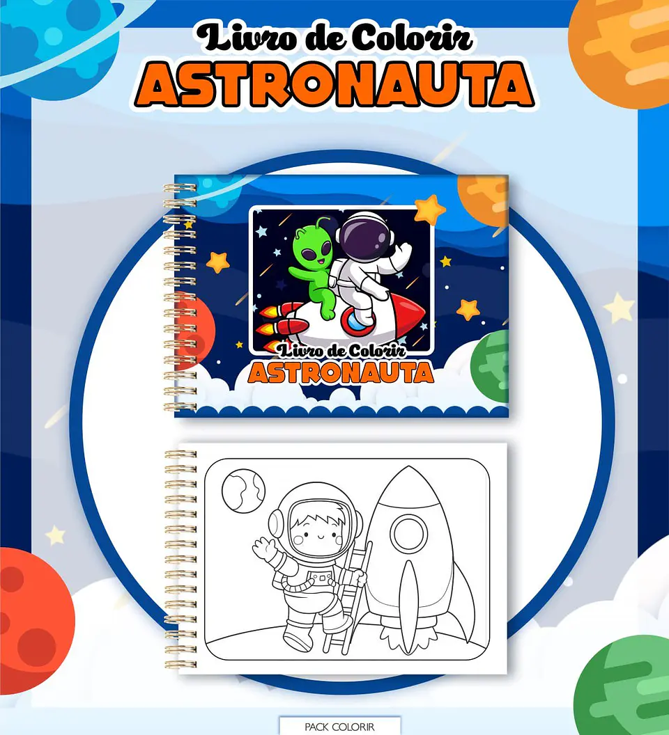 Arquivo Livro de Colorir Astronauta Menino 2