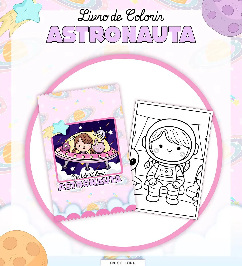Arquivo Livro de Colorir Astronauta Menina 1