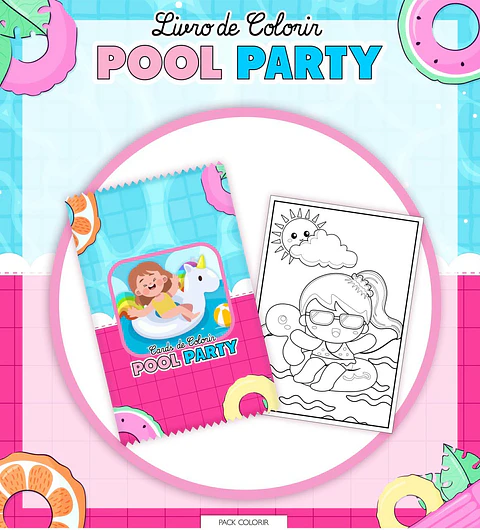 Arquivo Livro de Colorir Pool Party