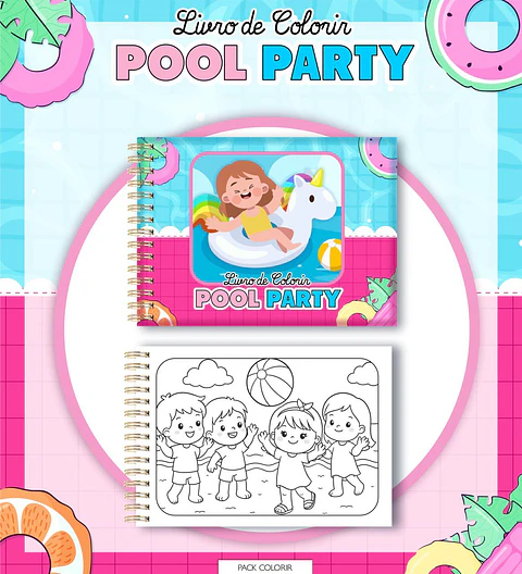 Arquivo Livro de Colorir Pool Party
