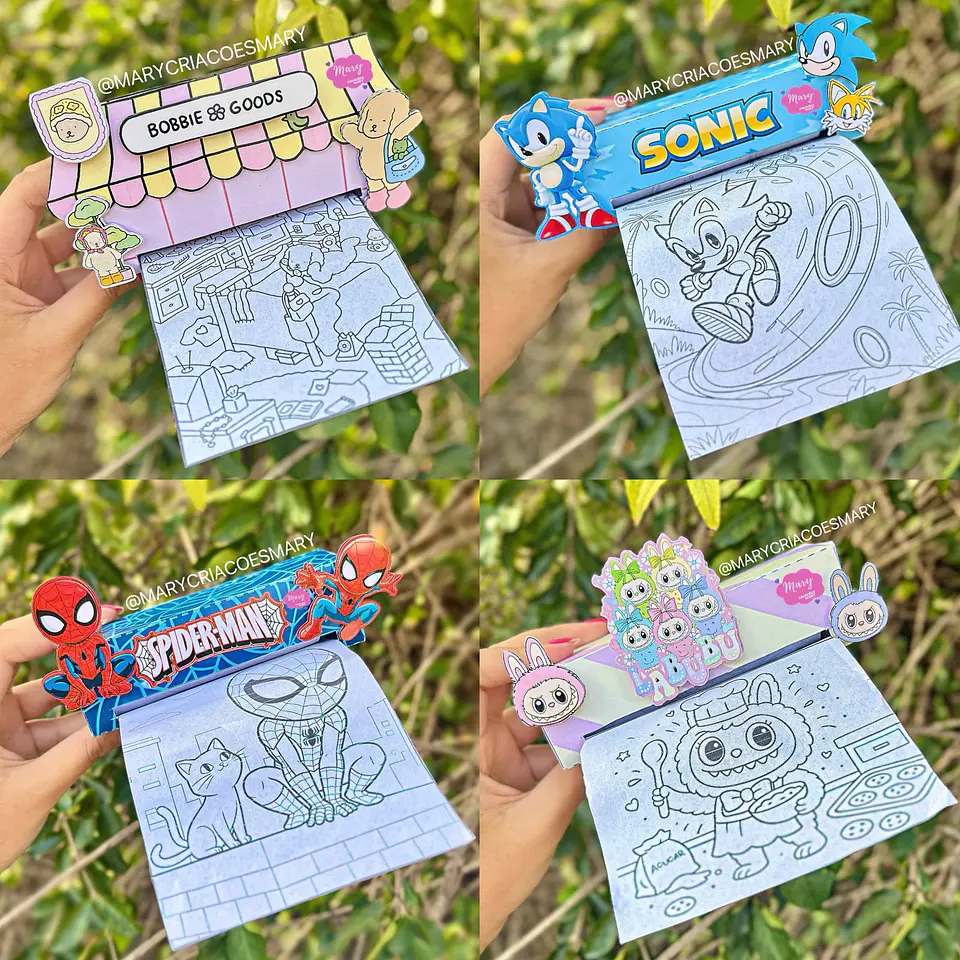 Arquivo Digital - Caixas Rolo Temáticas para Colorir 1