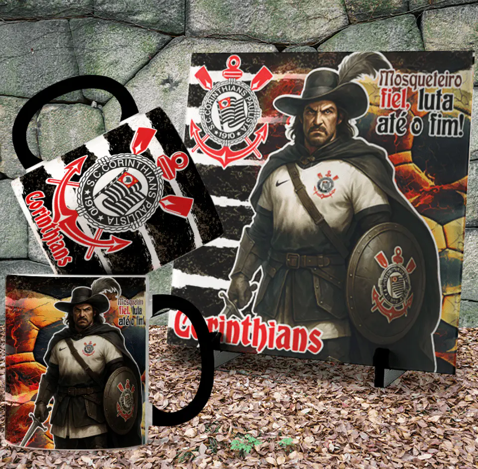 Arquivo Digital Kit Canecas + Azulejos Futebol Epico Mascotes Mediavais 4