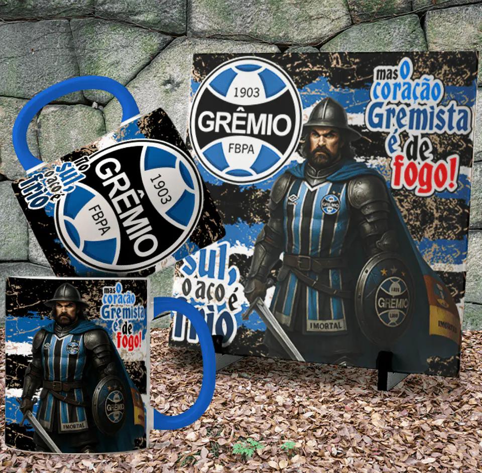 Arquivo Digital Kit Canecas + Azulejos Futebol Epico Mascotes Mediavais 7