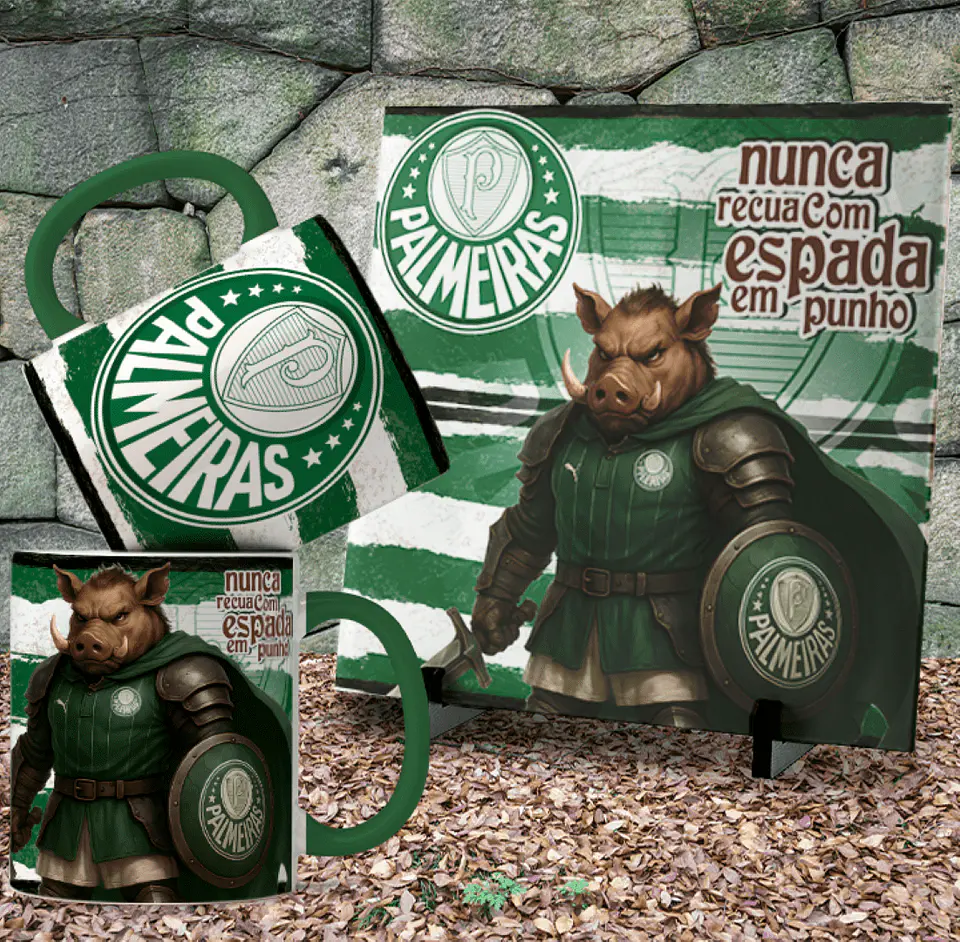 Arquivo Digital Kit Canecas + Azulejos Futebol Epico Mascotes Mediavais 8