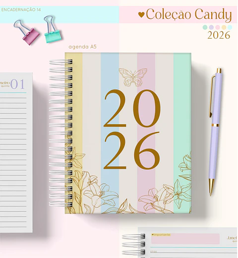 Arquivo Digital Coleção Agenda A5 Candy 2026