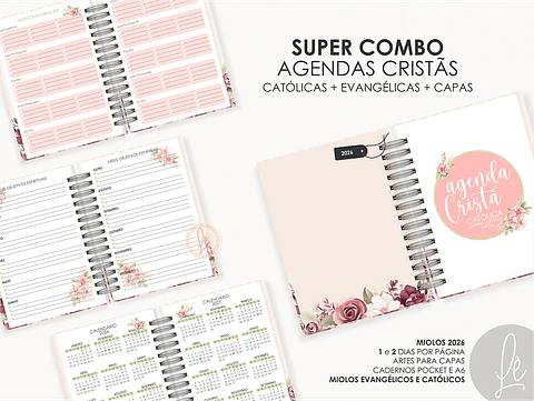 Arquivo Digital Super Combo Agendas Cristãs Católicas + Evangélicas + Capas