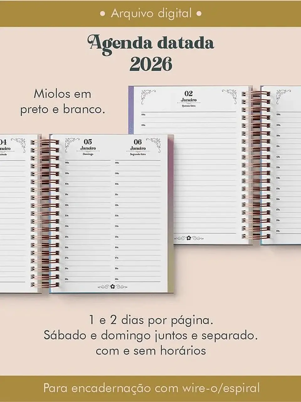 Arquivo Digital Miolo Agenda Vintage Datada 2026 1