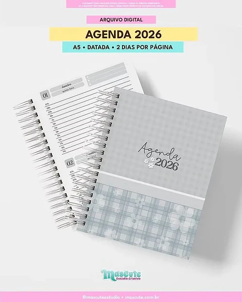 Arquivo Digital Agenda Datada 2026 A5 2DPP