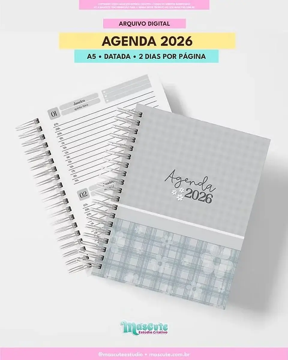 Arquivo Digital Agenda Datada 2026 A5 2DPP 2