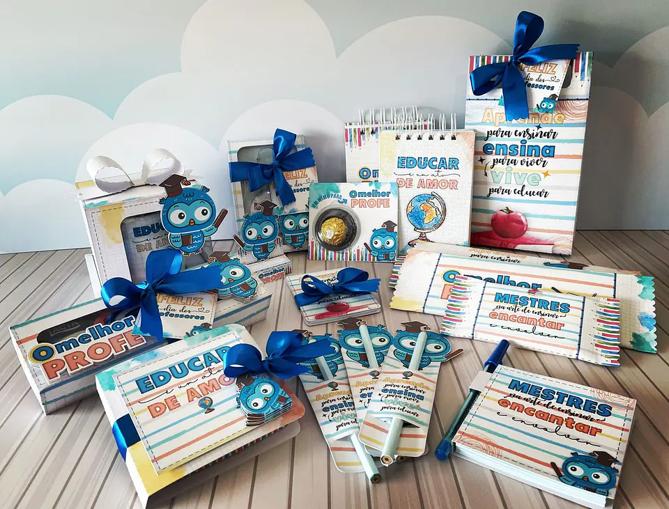 Arquivo de Corte Kit Coruja Dia dos Professores Azul 1