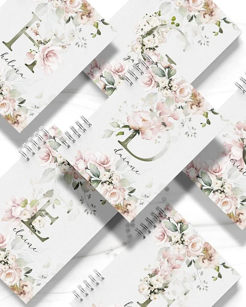 Arquivo Digital Caderno Alfabeto Floral Rosa