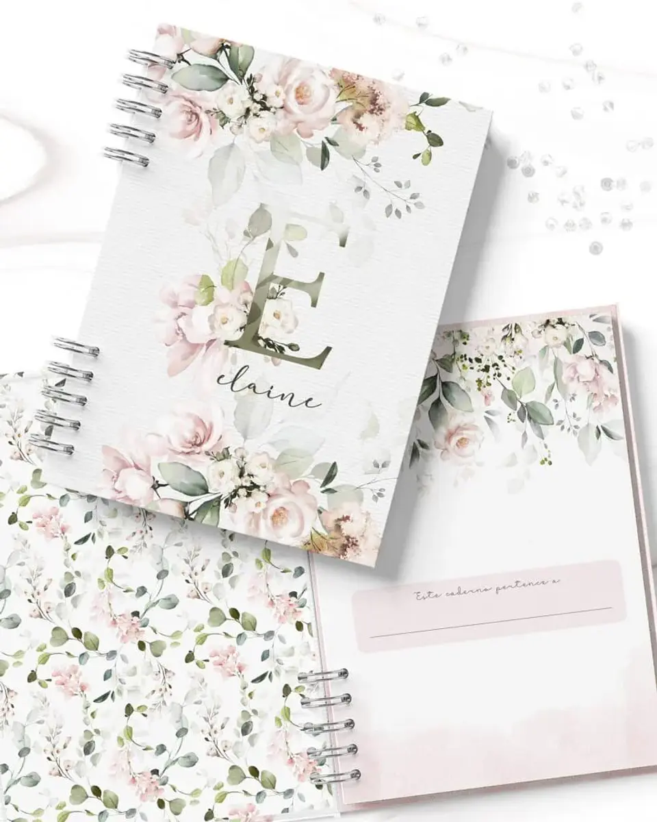 Arquivo Digital Caderno Alfabeto Floral Rosa 3