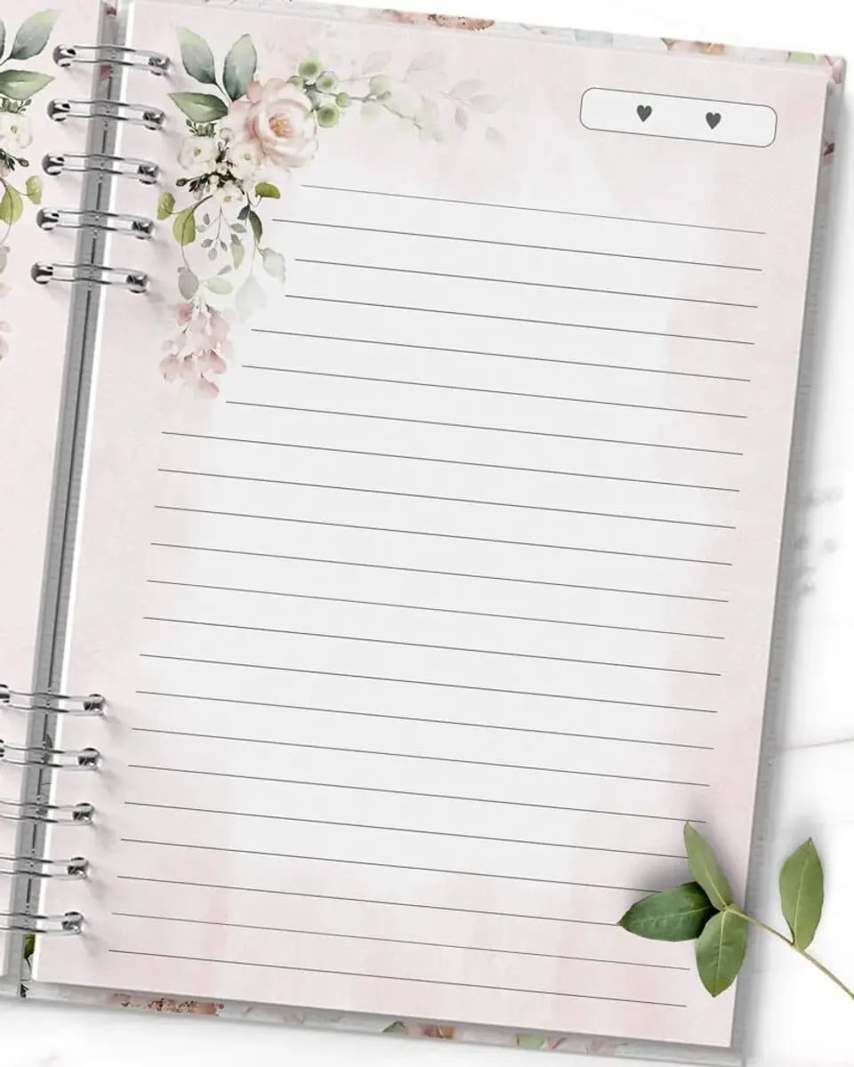 Arquivo Digital Caderno Alfabeto Floral Rosa 5