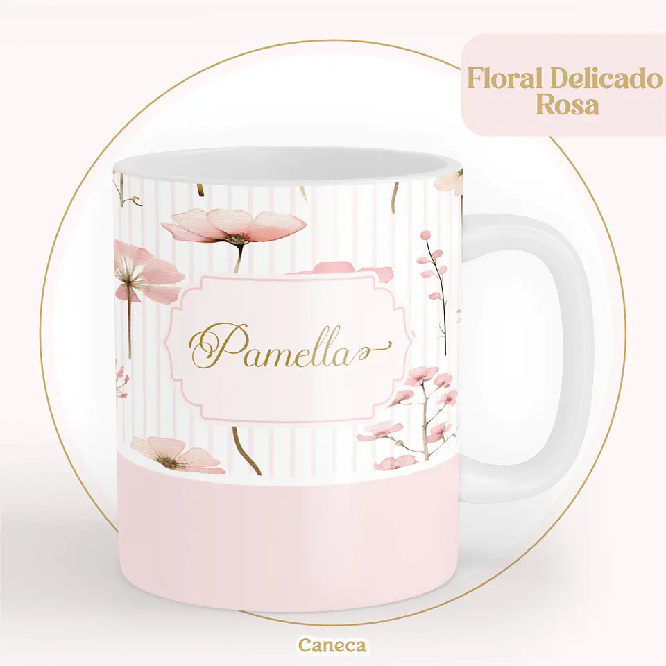 Arquivo Digital Capas e Miolos Floral Delicado Rosa 3