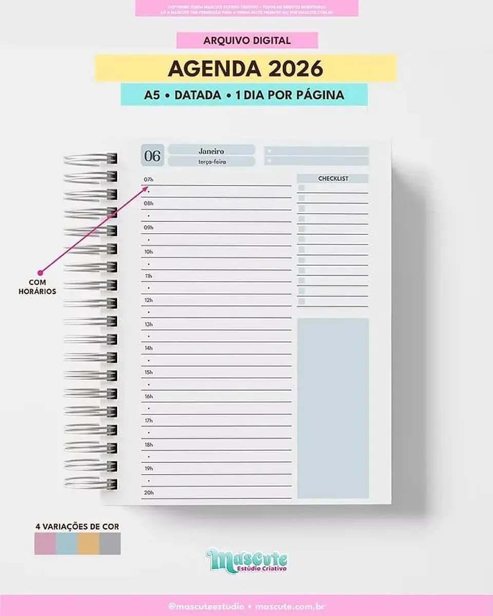 Arquivo Digital Agenda Datada 2026 A6 10