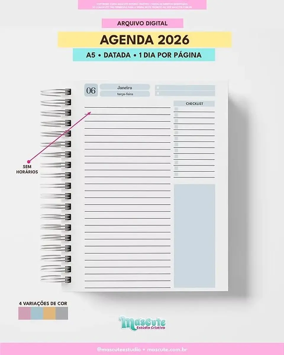 Arquivo Digital Agenda Datada 2026 A6 12
