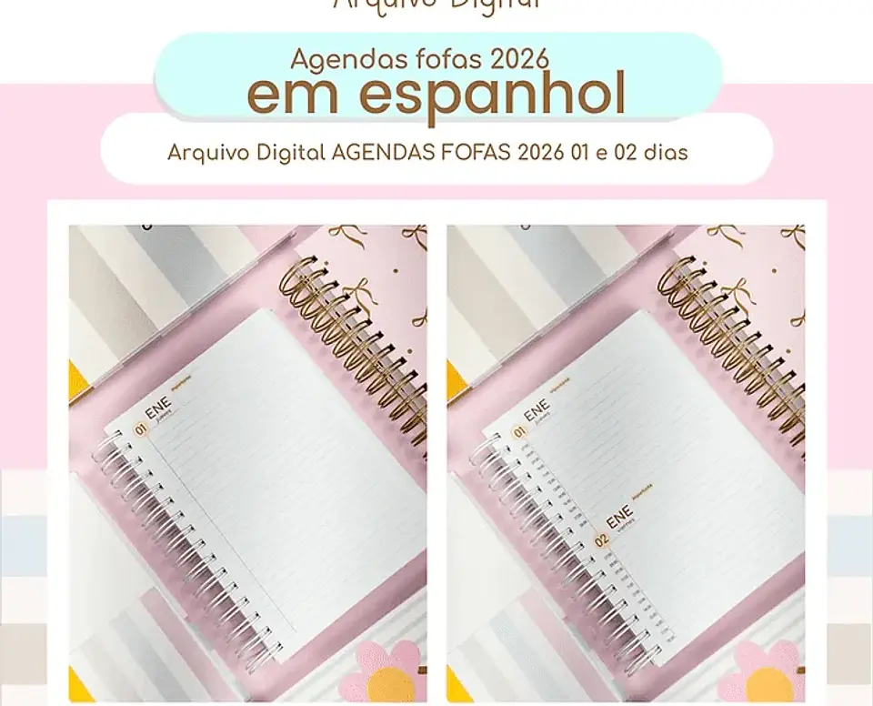 Arquivo Digital Agendas Fofas 2026 em Espanhol 1