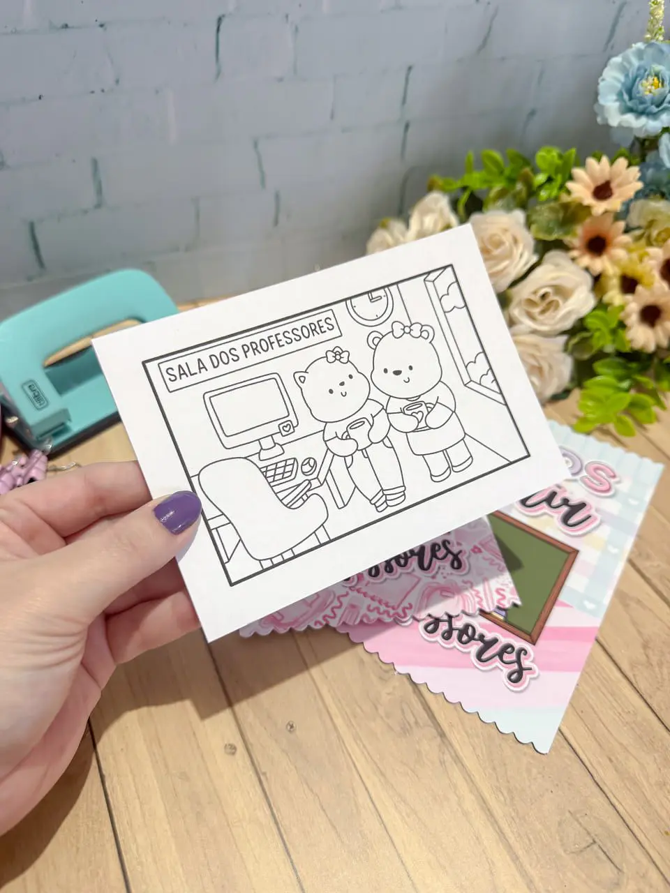 Arquivo Digital Cards para Colorir Dia dos Professores 6