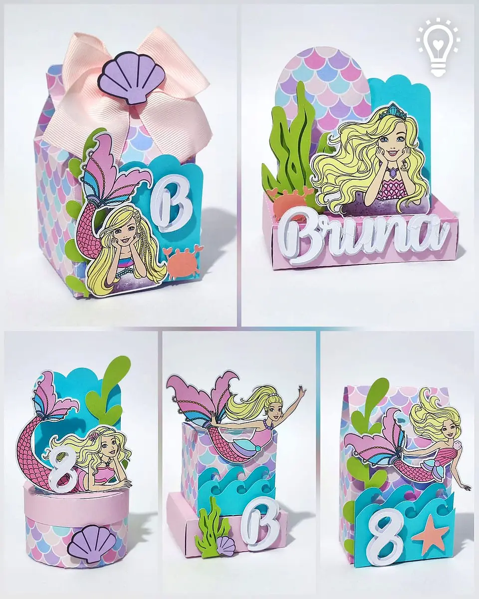 Arquivo de Corte Kit Festa Barbie Sereia 1