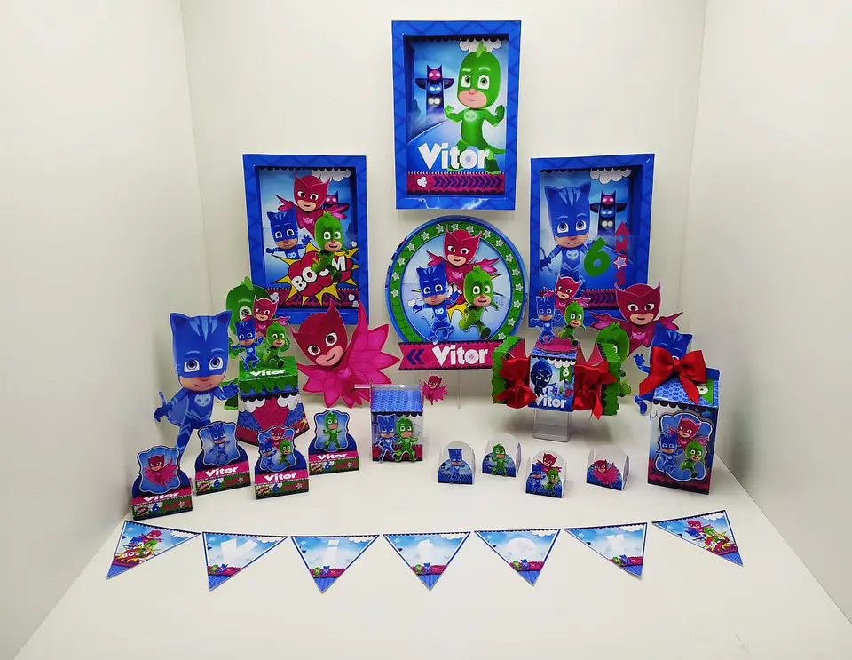 Arquivo de Corte Kit Festa PJ Mask 1