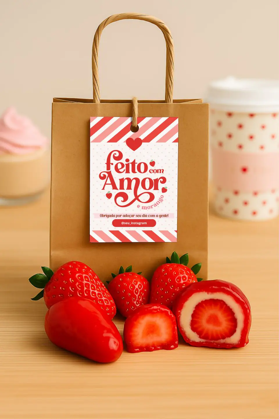 Arquivo de Corte Morango do Amor (Editável no Canva) 3