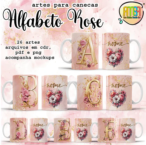 Arquivo Digital Alfabeto Rose Canecas
