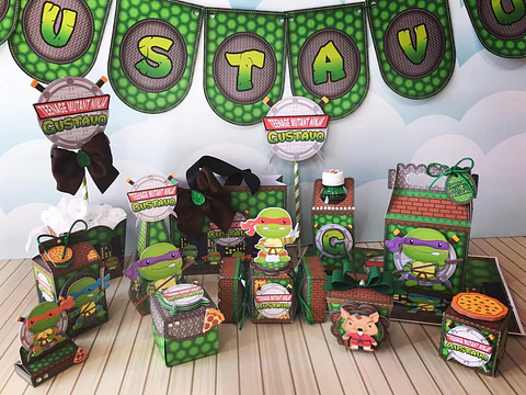 Arquivo de Corte Kit Festa Tartarugas Ninjas