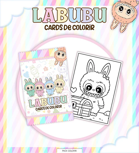 Arquivo Digital Livro + Card de Colorir Labubu