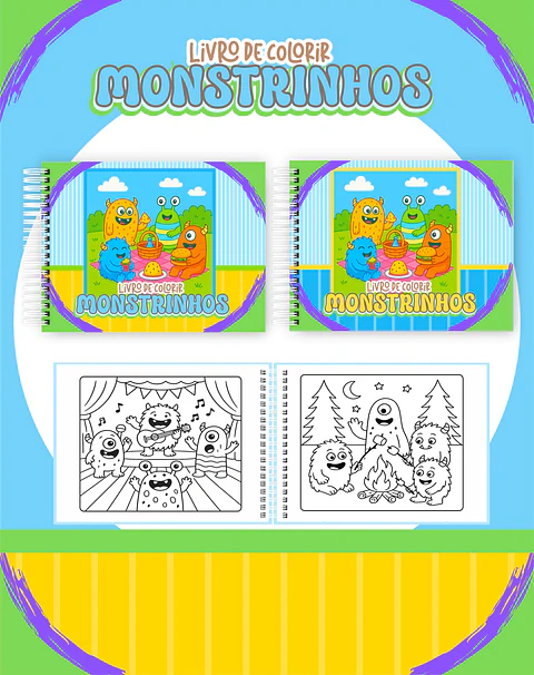 Arquivo Digital Livro de Colorir Monstrinhos