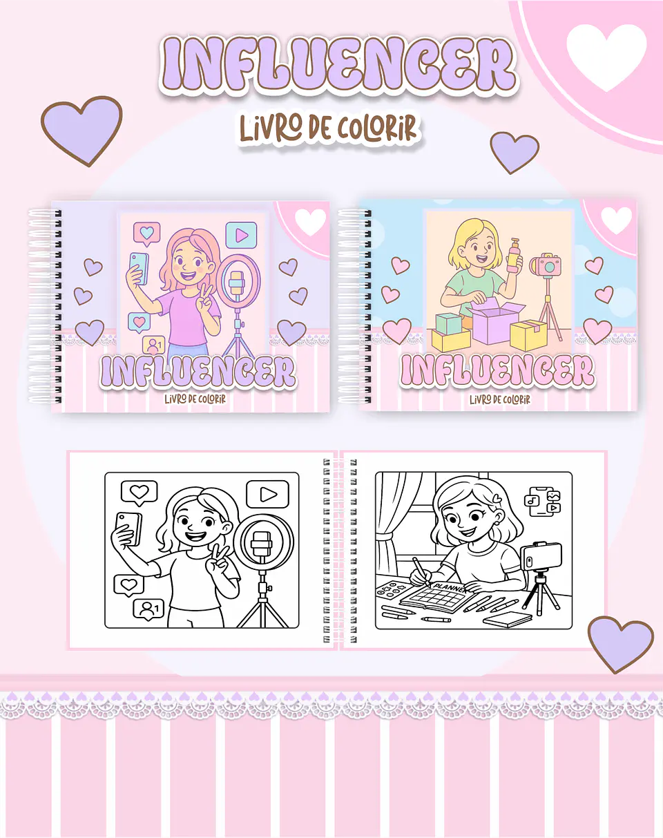 Arquivo Digital Livro de Colorir Influencer 1