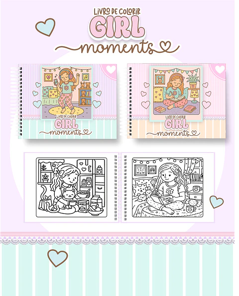 Arquivo Digital Livro de Colorir Momentos de Garotas