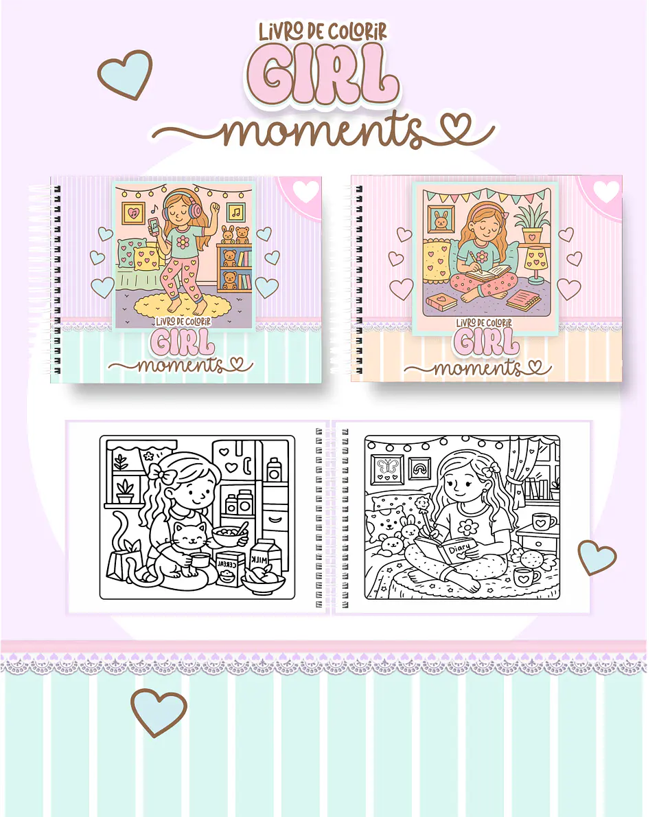 Arquivo Digital Livro de Colorir Momentos de Garotas 1