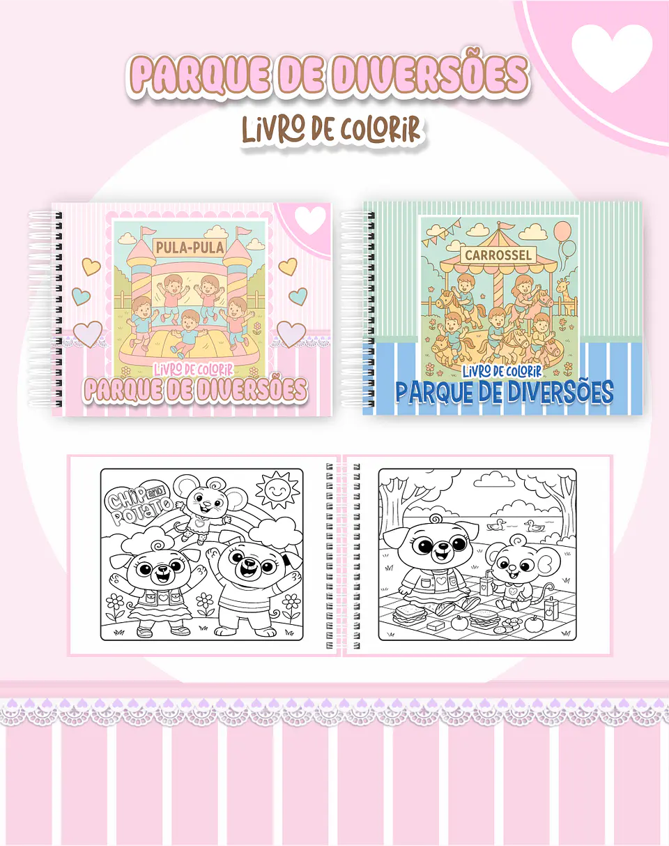 Arquivo Digital Livro de Colorir Parque de Diversões 1