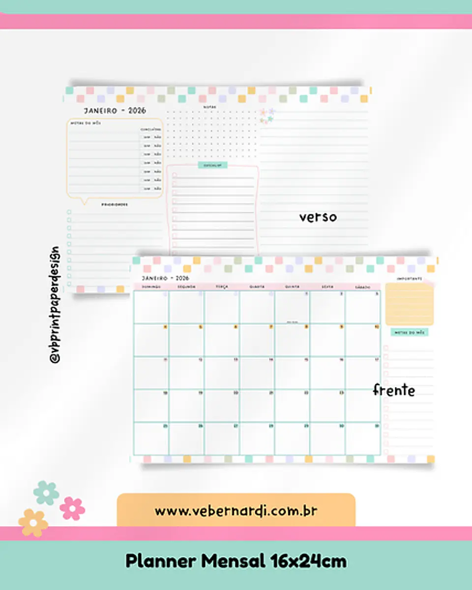 Arquivo Digital Combo Calendários e Planejadores Color 2026 3