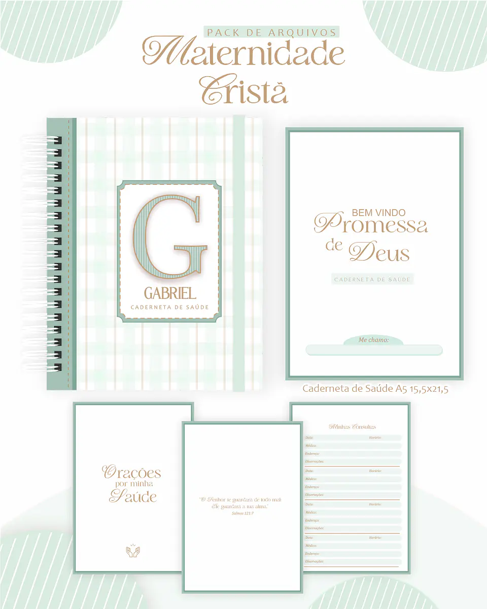 Arquivo Digital Pack Maternidade Cristã Verde Menino 3