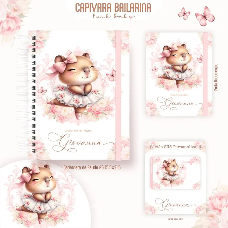 Arquivo Digital Pack Baby Clean Capivara Bailarina 3