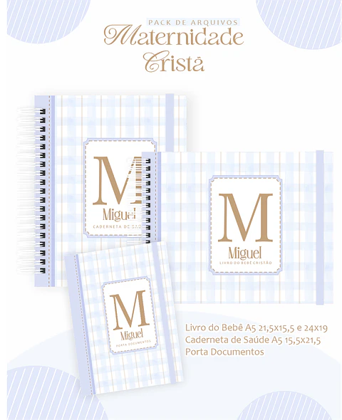 Arquivo Digital Pack Maternidade Cristã Azul Menino