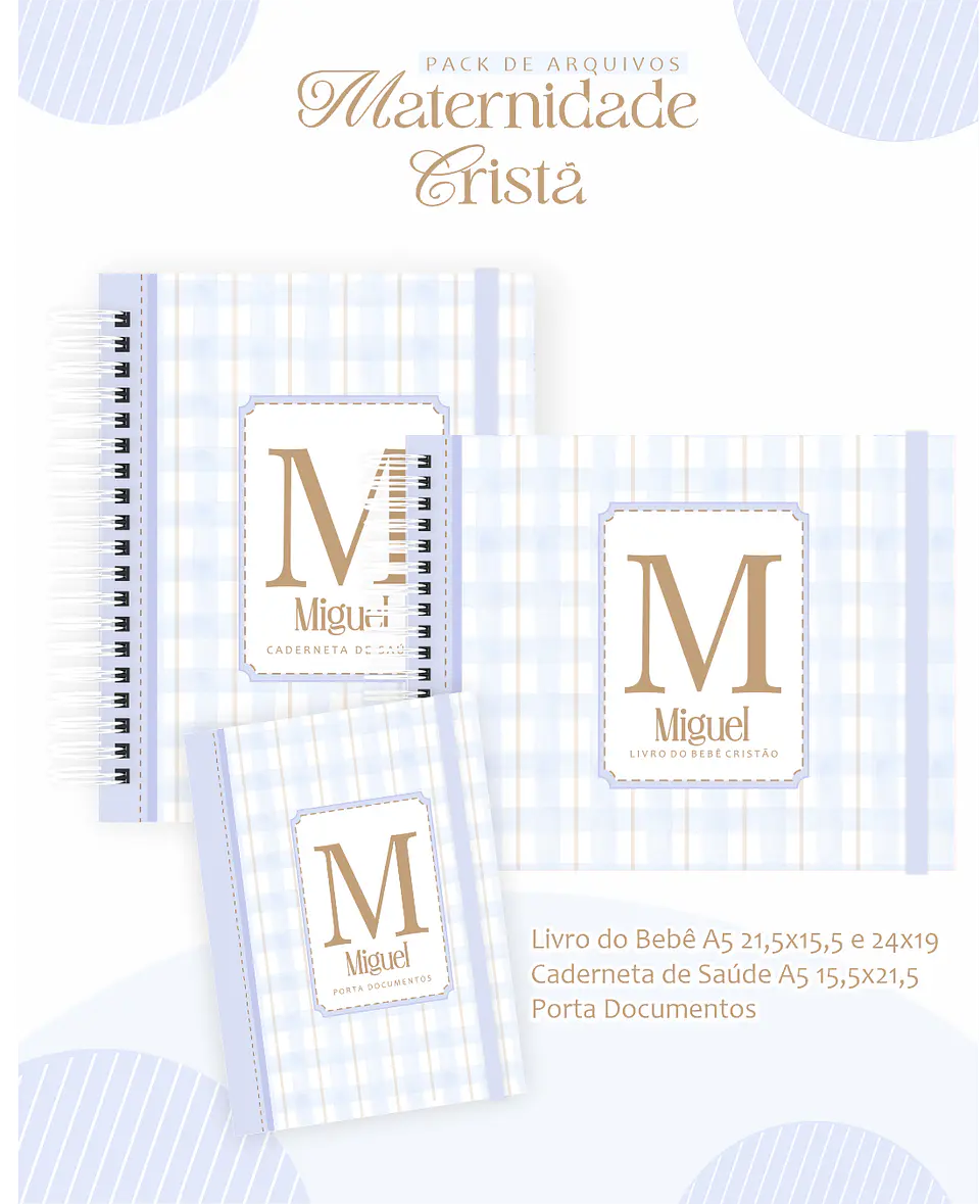 Arquivo Digital Pack Maternidade Cristã Azul Menino 1