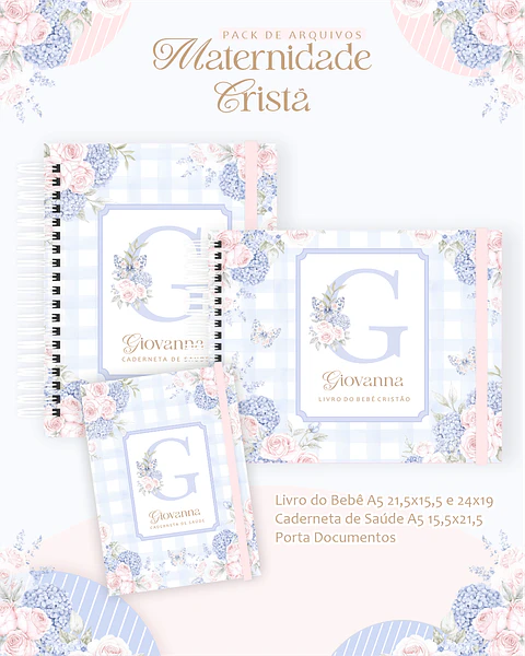 Arquivo Digital Pack Maternidade Cristã Alfabeto Floral Menina