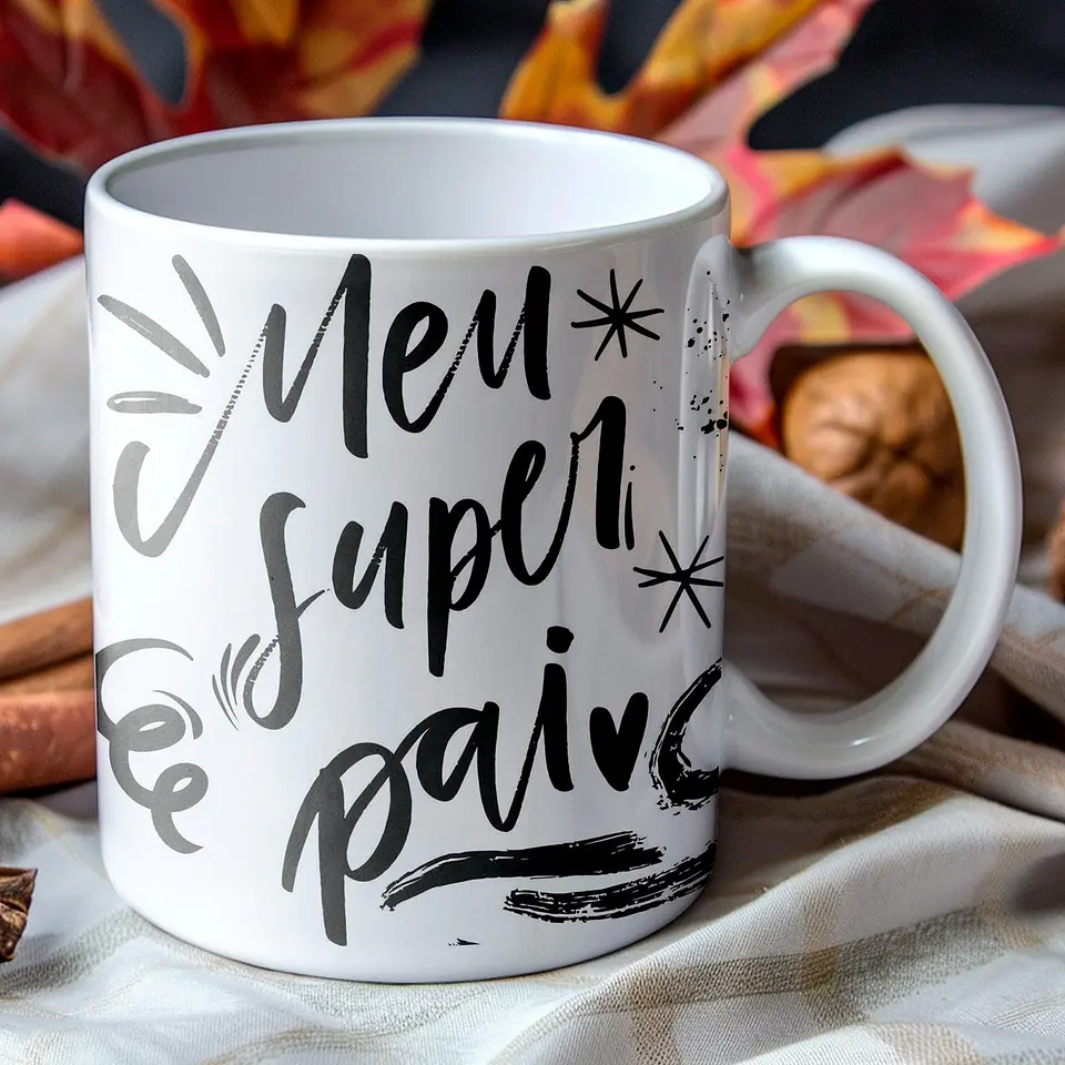 Arquivo Digital Arte Caneca Dia dos Pais Lettering 3