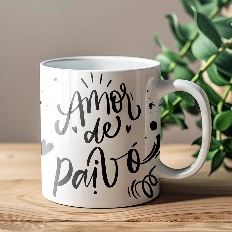 Arquivo Digital Arte Caneca Dia dos Pais Lettering 4