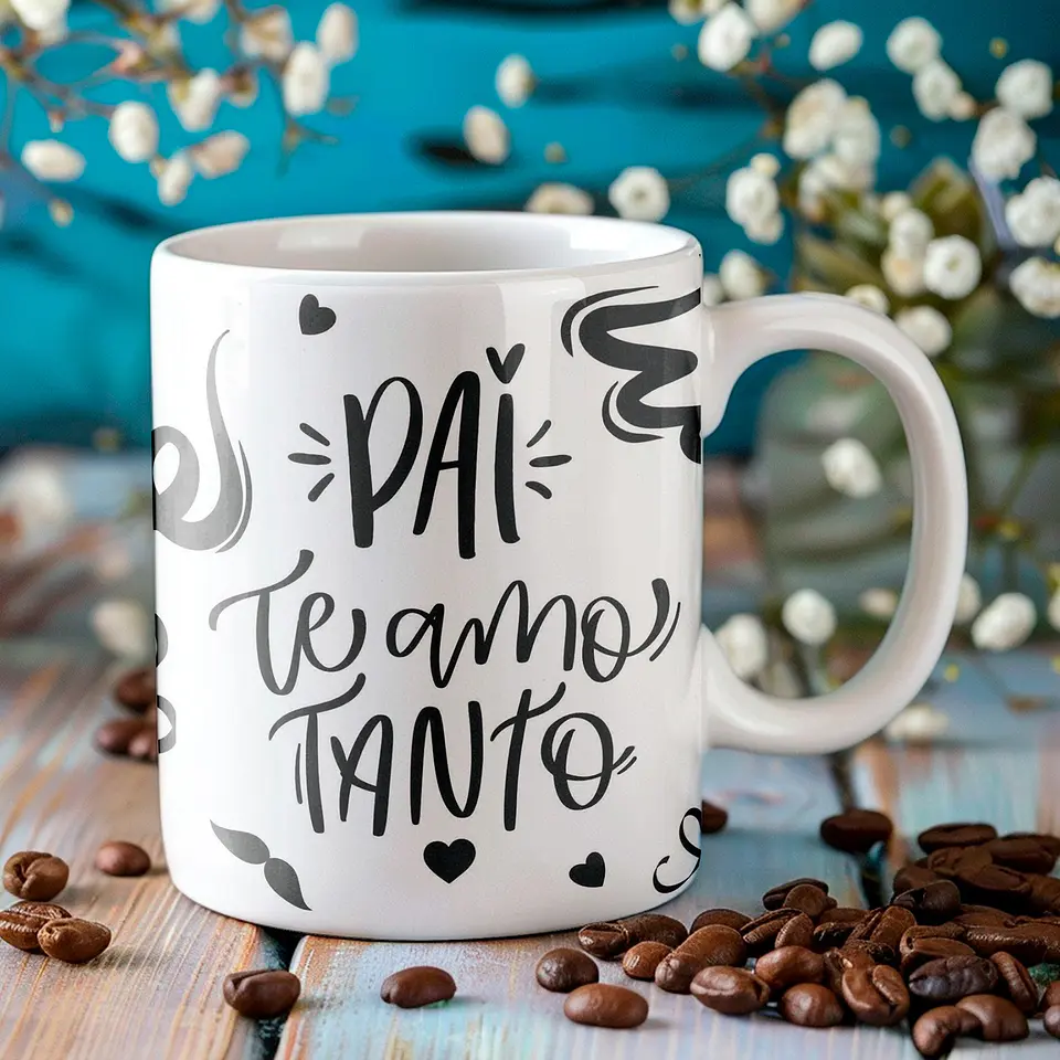 Arquivo Digital Arte Caneca Dia dos Pais Lettering 5