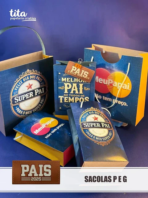 Arquivo de Corte Dia dos Pais Sacolas P e G