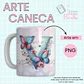 Arquivo Digital Arte Caneca Alfabeto Butterfly - Thumbnail 4