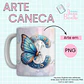Arquivo Digital Arte Caneca Alfabeto Butterfly - Thumbnail 8