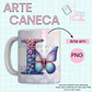 Arquivo Digital Arte Caneca Alfabeto Butterfly - Thumbnail 9